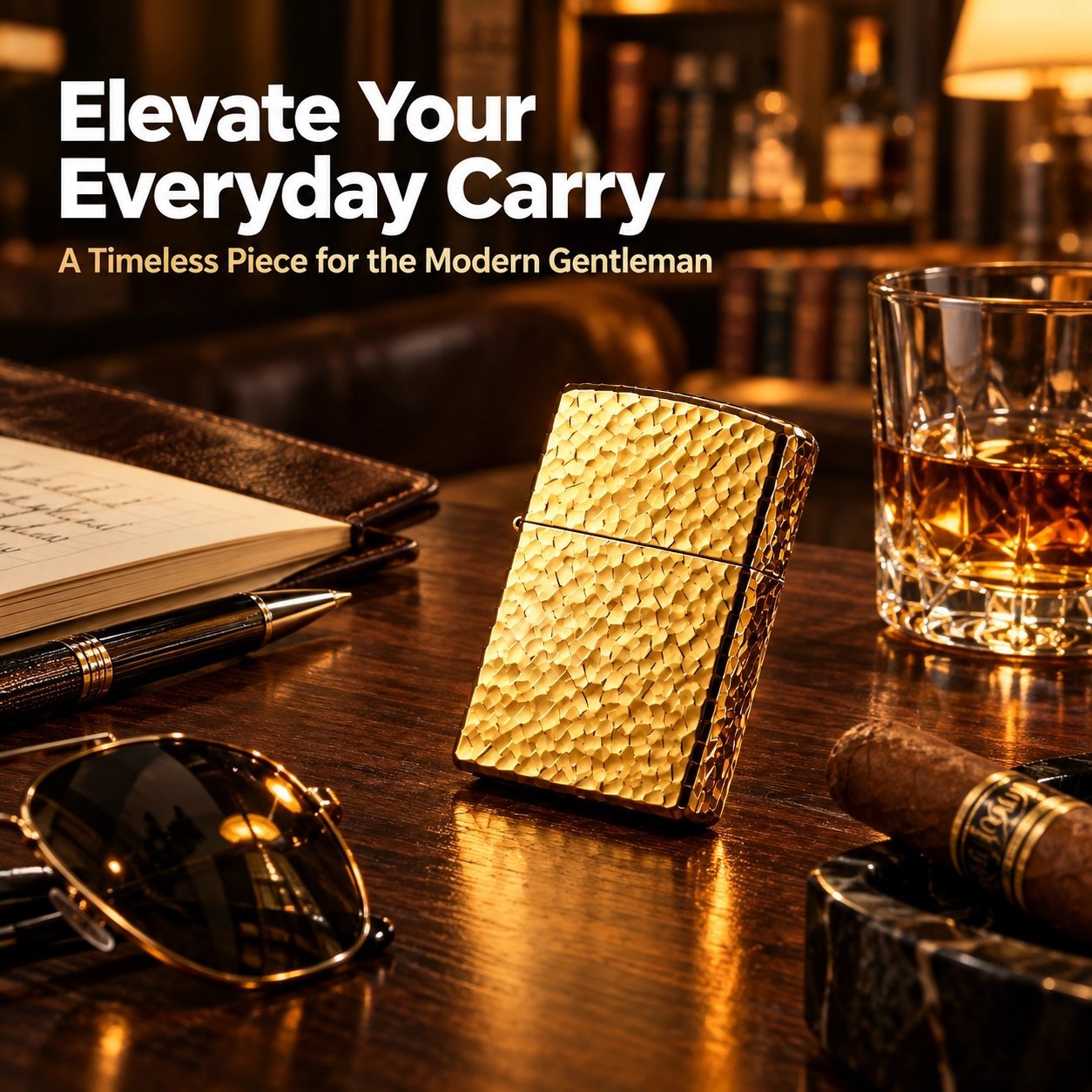 Hammered Texture Metal Lighter - Windproof, Refillable, Gold & Silver Options - Image 3