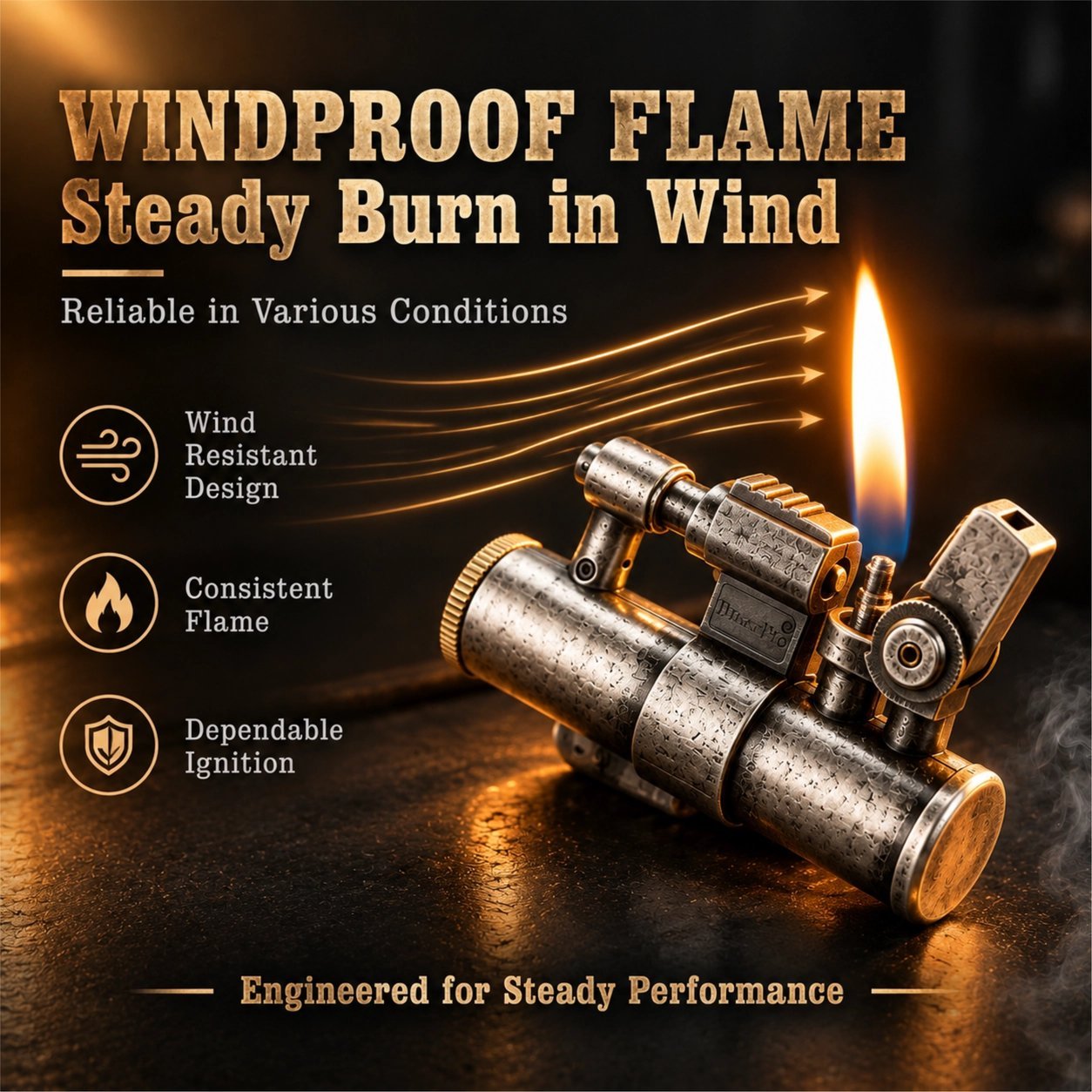 Vintage Mechanical Kerosene Lighter - Retro Industrial Design, Windproof, Refillable - Image 5